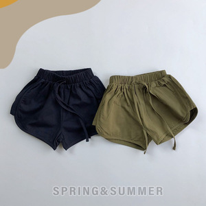 Hàn Quốc Phiên Bản Của Mùa Hè Trẻ Em Mới Của Quần Bé Trai Và Bé Gái Han Fan Son Nước Ngoài Phong Cách Rắn Màu Đàn Hồi Eo Dây Lỏng Casu - Product Image 5