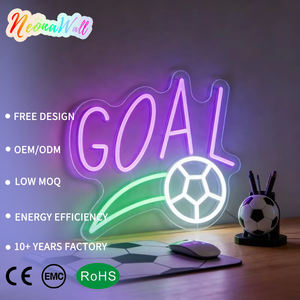 Enseigne néon USB à intensité variable GOAL, idéale pour les soirées, les espaces décontractés et comme cadeau parfait pour les fans de sport - Product Image 1