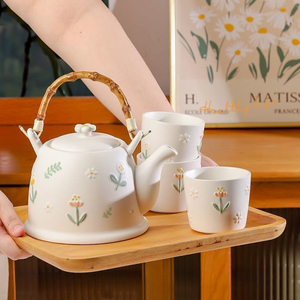 Modern Flower Ceramic Tea Pot and <b>Cups</b> <b>Set</b> Hand Painted Porcelain Tea <b>Set</b> Ideal Tea Gift <b>Set</b> - Product Image 4