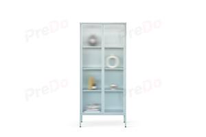 Armadietto da esposizione in vetro minimalista europeo moderno con vetro arcobaleno a strisce Freestanding per soggiorno - Product Image 3