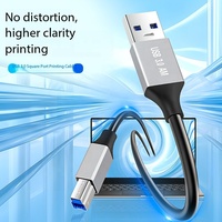 Cable de Impresora USB 3.0 a Macho Cuadrado, Cable de Datos de Alta Velocidad, Cable de Extensión de Transmisión de Datos para Computadora de Macho A a Macho B