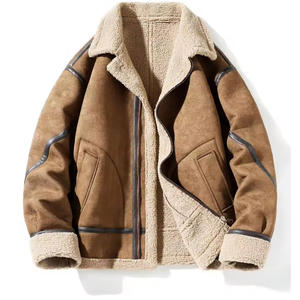 أونا مخصص خمر الشتاء طية صدر السترة القطن بطانة جلد مدبوغ سترة الرجال الرمز البريدي حتى مدرب مطرز - Product Image 2