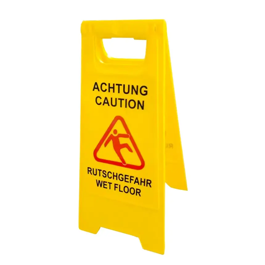 Custom Plastic High Quality Roadway Foldable Yellow Safety Warning Sign