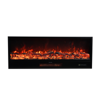 Cheminée électrique encastrée de 60 cm avec chauffage, flamme LED, poêle à bois, petite taille, pour la maison, la chambre, chauffage et décoration intérieure