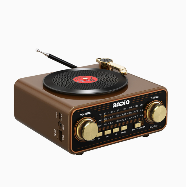 Cross-border Retro Radio, Multi-functional Multi-band Elderly Imitation Wood Phonograph, Nostalgic Wireless Card-inserting