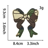 Patch brodé personnalisé camouflage étoile nœud papillon, petit patch thermocollant pour chapeaux et sacs à dos DIY