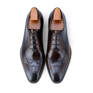 Nouvelles Chaussures Habillées Oxford de Luxe pour Hommes en Cuir Véritable Italien Faites à la Main Marron Noir pour Mariage et Affaires - Product Image 2