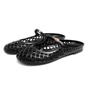 Fashion <strong>Jelly</strong> Mary Janes for Women Mesh Flats <strong>Clear</strong> <strong>Jellies</strong> Slide Closed Toe Slip on Mules Beach Buckle Strap Low Heel Sandals - Product Image 4
