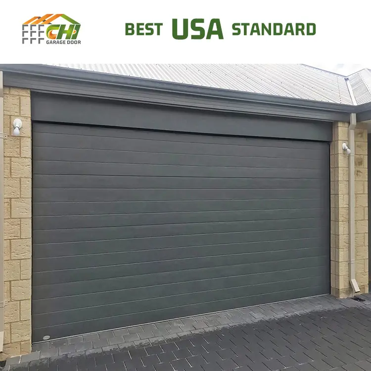 Portas de garagem de alumínio para armazém único, portas de garagem com janelas para o ar livre na África do Sul