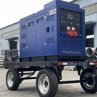 Groupe électrogène de soudage diesel 500A monté sur remorque pour travaux de construction, réparation de pipelines, entretien industriel et chantier