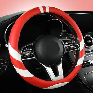 Car Driver Fur/Skin Feel Curved Color Matching Soft Steering Wheel Cover