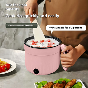 Poêle électrique domestique légère 1,8 L avec revêtement antiadhésif et couvercle en verre, facile à utiliser pour la maison et l'hôtellerie - Product Image 5