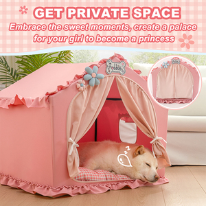 <span class=keywords><strong>Indoor</strong></span>-Hundehütte mit Rahmen, süßes Hunde zeltbett mit Deck höhle, atmungsaktiv, wasch bar und faltbar - Product Image 4