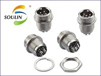 Soulin haute qualité M16 femelle 10 broches connecteur circulaire électronique câble de prise plastique Din Type laiton étain Contacts Aviation
