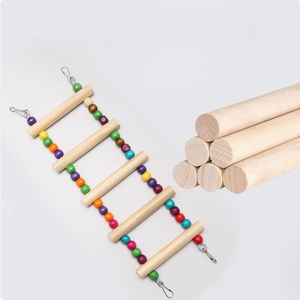 El yapımı doğal sağlıklı 6-Piece kuş papağan oyuncak asılı ahşap renkli çiğneme kuş kafesi papağan için Parrot Bell ile salıncak - Product Image 6