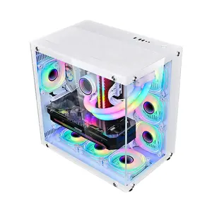 Nuevo estilo de fábrica OEM PC Case Gaming Computer Case con doble cara de cristal Gamer PC Gabinete