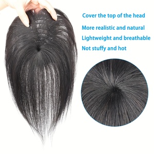 Parrucca Top Piece in Capelli Veri per Donna - Capo per capelli diritti dall'aspetto naturale, volumizzante per capelli diradati, leggero e confortevole - Product Image 3