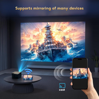 Projecteur intelligent portable de pointe, système Android 12 + HD 720P, design rotatif pour une expérience domestique améliorée