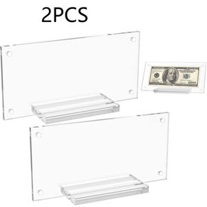 2 Stück Dollar Bill Frame Bilderrahmen halter Doppelseitige transparente Gedenkmünze Vitrine Acryl Kunststoff platten - Product Image 1