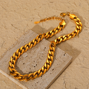 Cadena Cubana Gruesa de Acero Inoxidable con Baño de Oro 18K PVD para Hombre y Mujer, Estilo Hip Hop, Tipo Cuerda de Serpiente - Product Image 2