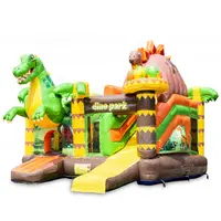 Parque de Dinosaurios calificada CASTILLO DE SALTO para niños inflable, Castillo de salto de dinosaurio, tobogán hinchable de dinosaurio para la venta