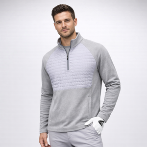 Sudadera de Forro Polar Ligera para Hombre con Cierre de 1/4, Transpirable y Cálida, para Deportes y Golf, con Logotipo Personalizado, OEM ODM - Product Image 1