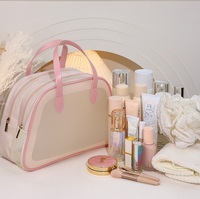 Vente en gros de trousse de toilette double couche pour femmes sac de rangement étanche en PVC pour la beauté, la natation, le fitness, la douche, le maquillage et les toilettes