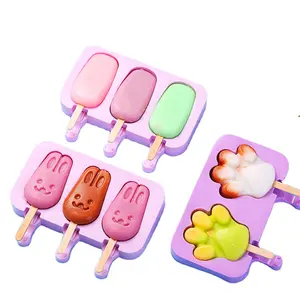 Sıcak satış dondurma silikon Popsicle kalıpları makinesi büyük ev yapımı buz Pop kalıpları yapışmaz gıda sınıfı Bpa ücretsiz Popsicle kalıp