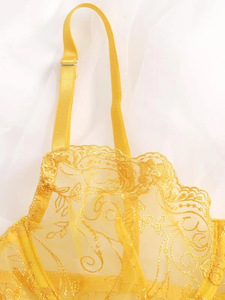 Sexy Girl <span class=keywords><strong>Web</strong></span> Fabric Bellamente bordado de corte bajo Sujetador de seducción Calzoncillos Sexy Sex Bra Conjunto de lencería - Product Image 6