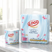 Papier toilette soluble dans l'eau, sans danger pour les fosses septiques, dissolution rapide, 2 plis, pâte de bois vierge, doux, résistant, absorbant, rouleau standard, marque OEM, en vrac