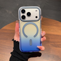Coques de téléphone portable de luxe translucides avec chargement sans fil, en PC dépoli dégradé et bande de protection pour iPhone 15 16 17 Pro Max