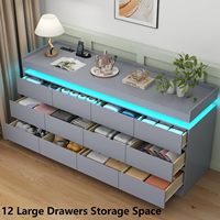 Commode moderne à 12 tiroirs avec éclairage LED