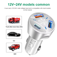 Pengisi Daya Mobil Listrik 3-Port Cepat 55W PD 3.0 + QC3.0 dengan Port Tipe-C dan USB untuk Ponsel & Perlindungan OTP/OVP