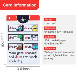 Tarjetas de Fonética para Actividades, Práctica de Ortografía y Pronunciación, Digrafías CVC, Material Didáctico para la Vida Diaria, Tarjetas de Memoria Flash - Product Image 6