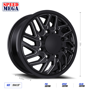 Rines SPEED MEGA de aleación negra para camionetas y SUV 26x12J 26x14J, rines de repuesto con cara mecanizada - Product Image 4