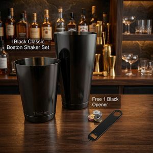 Black Metal Cocktail Shaker Set Reusable <b>Bar</b> <b>Tools</b> Minimalist Style for Mixology - Product Image 2