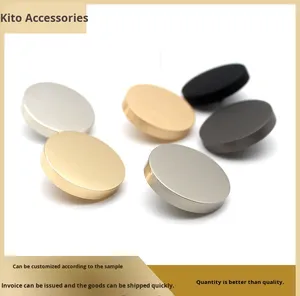 Boutons Métalliques Classiques Dorés Plats Cousus à la Main Ronds pour Trench-Coat Manteau en Laine Costume Chemise Accessoires - Product Image 4
