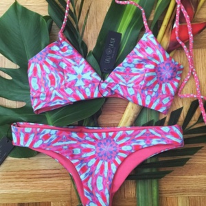 Maillot de bain brésilien XL pour femme, ensemble bikini push-up à dégradé de couleurs, col halter, motifs à pois unis - Vente directe fabricant - Product Image 3