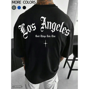 Camiseta de Diseño para Hombre, 1 Pieza, Venta Caliente, Algodón, Personalizada, Casual, Vintage, con Estampado Gráfico y Letras - Product Image 4