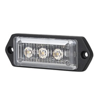 12V 24V LED Warnleuchte für Kühlergrill, Seitenmontierte Ultraflache Leuchte mit 3 LEDs, Blitzwarnleuchte