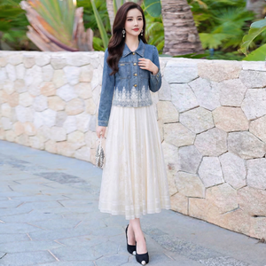 Set Due Pezzi in Denim per Donna, Design Personalizzato alla Moda, <span class=keywords><strong>Abbigliamento</strong></span> Estivo Nuovo Arrivo, Vendita all'Ingrosso dalla Cina - Product Image 2