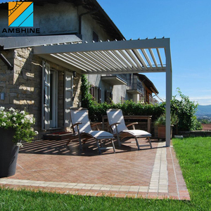 Esterno bioclimatico pergola alluminio lamelle motorizzate tetto feritoia motorizzato con illuminazione - Product Image 6