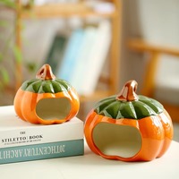 Cachette en céramique pour hamster, abri pour petits animaux, grotte cachette pour aquarium, poissons, crevettes, décoration d'Halloween, durable et écologique