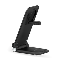Station de charge sans fil universelle 3-en-1 Support de téléphone pliable multifonction avec puissance de sortie 10W pour écouteurs