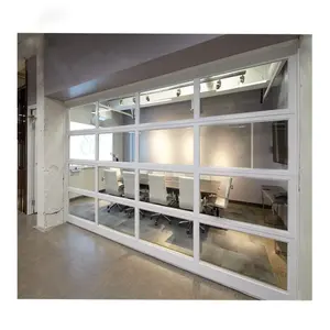 Pannello di vetro personalizzato telaio in alluminio isolato in vetro trasparente porta del Garage