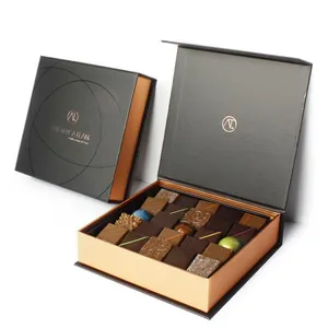 कस्टम हस्तनिर्मित कागज गत्ता खाली चॉकलेट बॉक्स बार उपहार पैकेजिंग चॉकलेट बॉक्स के साथ कैंडी के लिए विभक्त आवेषण