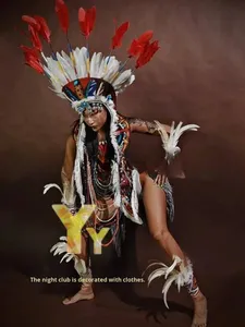 Costume de scène Bar Gogo Yuyun Savage, robe de chef indien en soie/coton haut de gamme pour femme, modèle adulte 999, nouveauté - Product Image 4