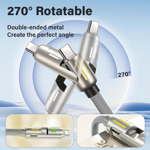 4 trong 1 dữ liệu bền 5A USB sạc cáp Loại C L cổng/Loại C vật liệu hợp kim kẽm truyền dữ liệu đa sạc điện thoại di động - Product Image 3