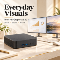 OEM Intel Core I5 6200U 8 16GB 256 512GB Dual HD-MI Gigabit LAN Win11/10 Mini PC Gaming Komputer Desktop Kecil untuk Rumah dan Kantor