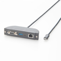 Konverter Panel USB-C ke VGA RJ45 USB 3.0 3.1 dengan Selubung PVC untuk Monitor